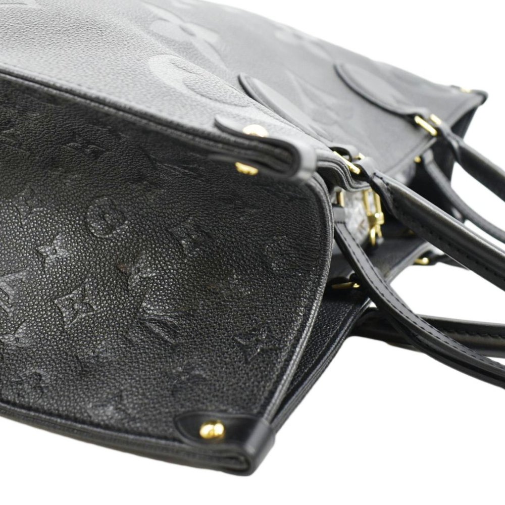 LOUIS VUITTON  Onthego GM Monogram Empreinte Leather Tote Bag Black - Picture 6 of 12